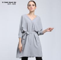 厂家直销衣洋尚秀欧美大码V领时尚拼接女装雪