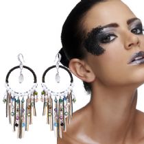 过敏纯银耳坠H013-2-242(金蓝色)义乌市娇滴滴