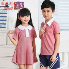 西部元素夏季幼儿园园服学生条纹纯棉套装亲子
