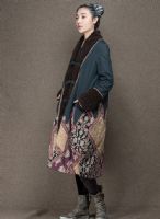 品牌折扣吉丘古儿冬装高级棉麻民族风连衣裙批