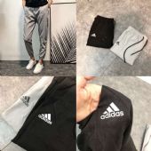阿迪达斯男士休闲小直筒棉麻休闲裤