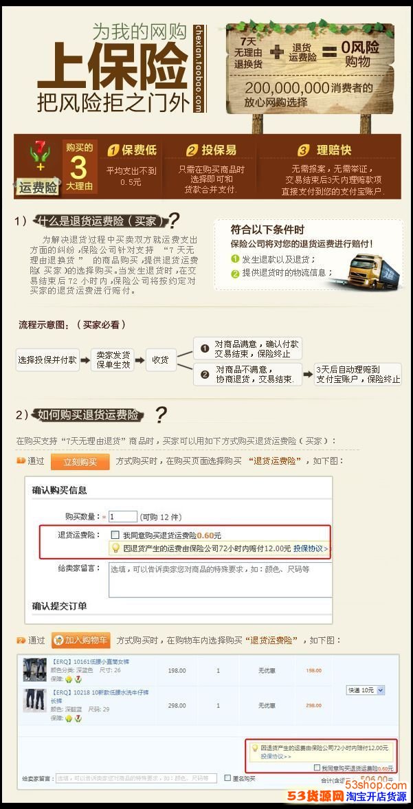 货到付款拒签运费险 什么是淘宝退货运费险_5
